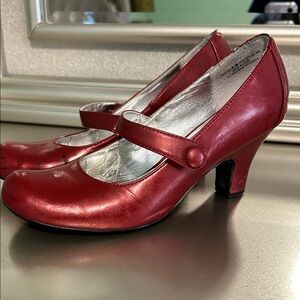 Elegant Red Mary Jane Heels